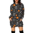 thumbnail image 3 of 2025 European and American Halloween Printed Mid-Length Pocket Hooded Long-Sleeved Sweatshirt for Women, 3 of 9
