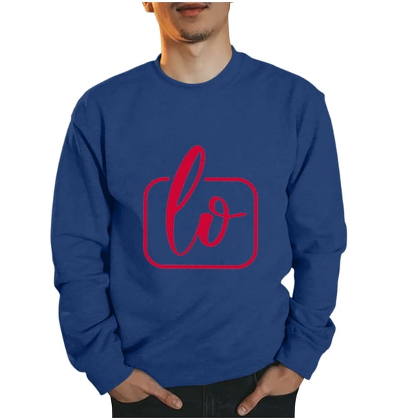 Sudaderas sin capucha para hombre, estilo casual, a la moda, con cuello redondo, estampado, de manga larga, blusas de manga larga y cuello redondo, blusas de poliéster para hombre
