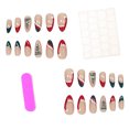 thumbnail image 4 of Christmas Press on Nails 24Pcs, Red Green Gold Glitter French Spooky Fake Nails Set, Reusable False Nails for Holiday Party Daily Wear Women Girls, Christmas Nail Art, 4 of 7