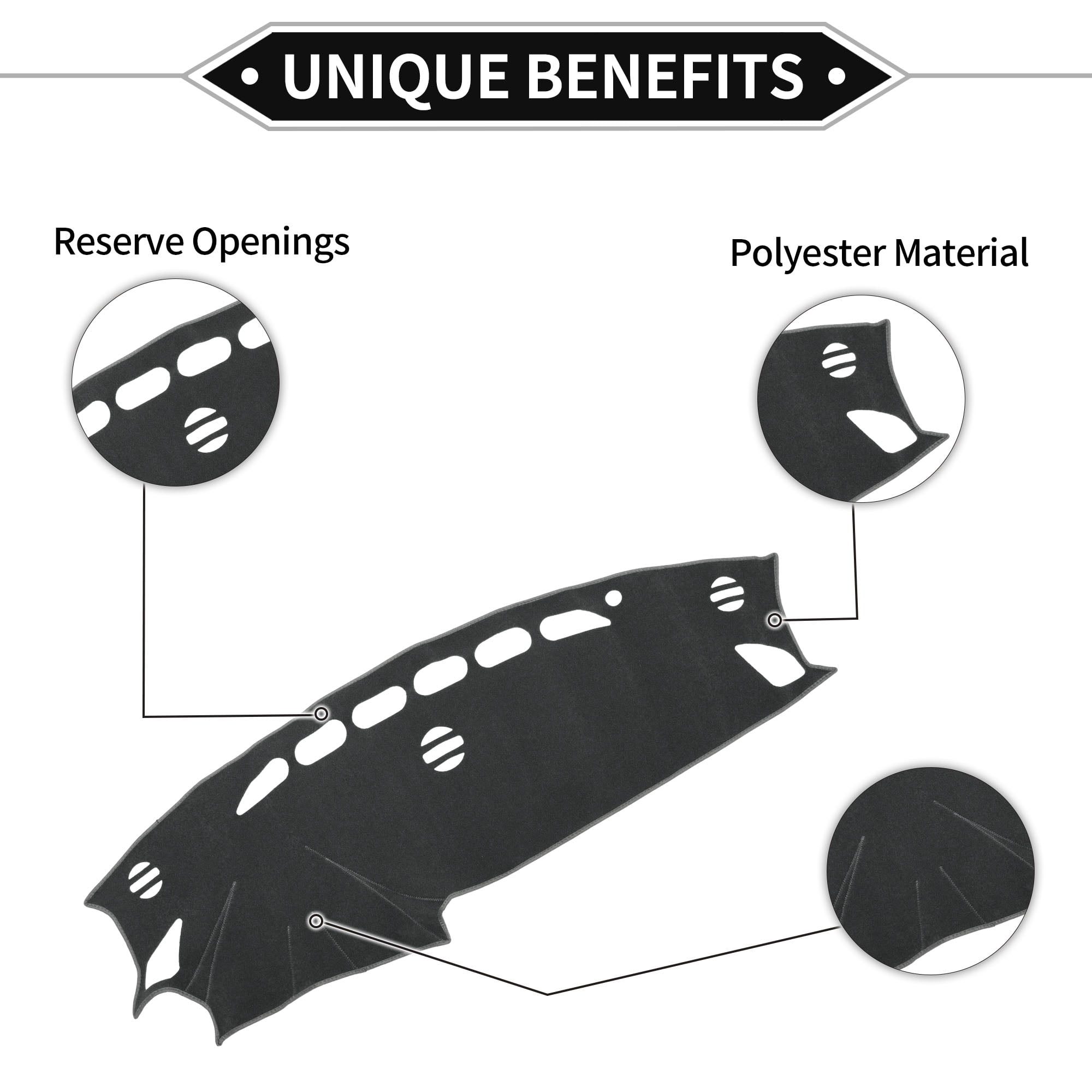 Unique Bargains Dash Cover for Mazda CX-5 2012-2016 Non-Slip Polyester Silicone Mat Black