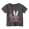 thumbnail image 4 of Tisuna Toddler Girl'S Easter T-Shirts Cartoon Print Short Sleeve Crew Neck Tops Stylish Soft Little Girls Festival Party Playwear Summer Outfits Grey Size 10-11 Years, 4 of 4
