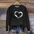 thumbnail image 4 of FAIWAD Women's Long Sleeve Pullover Tops Heart Print Round Neck Tops Spring Loose Plus Size Tunic Tops, 4 of 5
