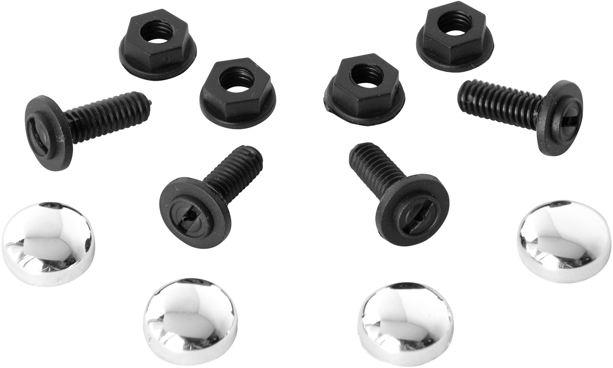 AutoDrive License Plate Fasteners with caps, Silver, 8PC, 1pk, 22-1-63538-W