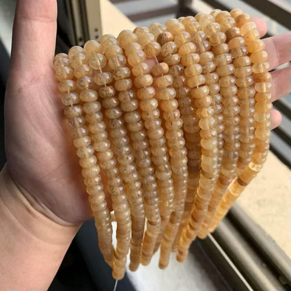 HOOUN 4X6MM/5X8MM Natural Gemstone Abacus Rondelle Loose Beads for Jewelry Making DIY-27 Tea Watermelon-5x8mm 15.5 inches