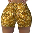 thumbnail image 2 of Lsque Bright Shiny Golden Pattern High Waisted Biker Shorts for Women-Tummy Control Fitness Athletic Workout Running Yoga Gym Shorts,Moisture-Wicking-XX-Large, 2 of 9
