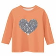 thumbnail image 4 of Orange Thermal Happy Gift Valentines Brunch T Shirt for Children Boy Girl Fall Winter 3/4 Length Sleeve Crewneck Heart Lover Graphic Tops Shirt Child 2026 9 Years, 4 of 4