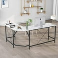 thumbnail image 6 of CubiCubi 67 x 47inch L Shaped Computer Corner Desk with Small Table and Fabric Drawer, White Finish, 6 of 6