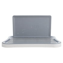 MEIBUTYUP Grey Dog Potty Tray with Detachable Wall Grid for Easy, Clean, and Convenient Puppy Training and Housebreaking