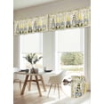 thumbnail image 5 of 2 Pack Rustic Lemon Gnomes Valance for Window Summer Fruit Leaves Retro Linen Texture Kitchen Valance Rod Pocket Short Curtain Topper Decorative Window Treatment for Living Room Bedroom 42"x18", 5 of 9
