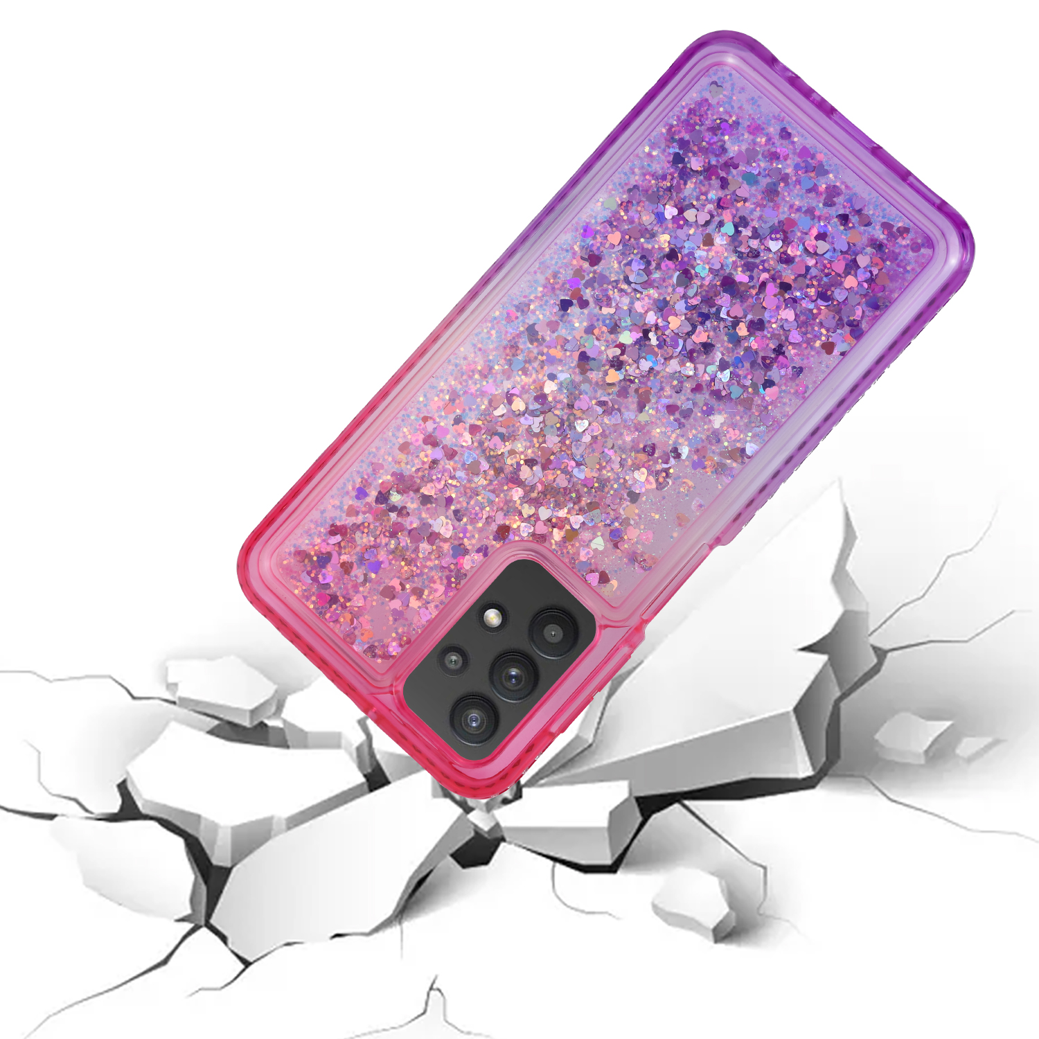 Samsung Galaxy A32 5G Phone Case, Slim Liquid Glitter Dual Colors Stylish for Samsung Galaxy A32 5G Phone Case Pink/Blue - image 2 of 4