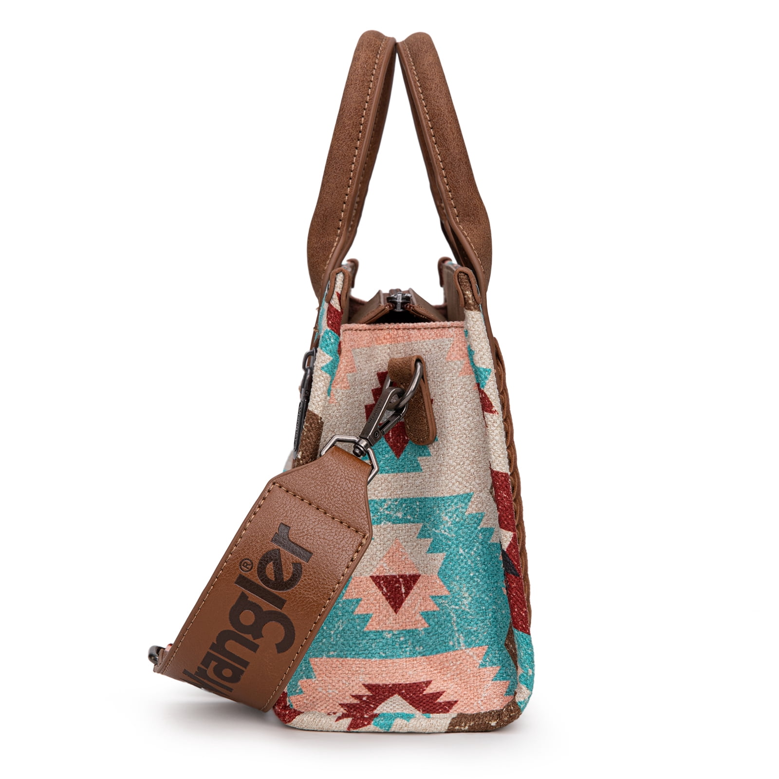 Montana West Women's Wrangler Purse - Stylish Western Aztec Tote Bag with Guitar Strap Boho Chic Design for Every Occasion, Brown