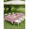 thumbnail image 3 of Outdoor Tablecloth with Umbrella Hole and Zipper, Vintage Nude Pink Rectangle Table Cloth 52x70 Inch Waterproof Tablecloth, Farmhouse Retro Solid Color Linen Texture Picnic Table Cover for Patio, 3 of 7