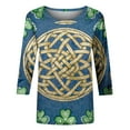 thumbnail image 4 of Women's 3/4 Sleeve Tops Oversized Crewneck St Patricks Day Irish Shamrocks Print Short Sleeve T Shirts Summer Casual Plus Size Loose Fits Comfy Soft Tee Shirt, 4 of 5