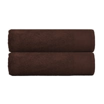 Fabstyles 2 Pieces Solid 600 GSM Cotton Bath Sheets, 36" x 67", Chocolate