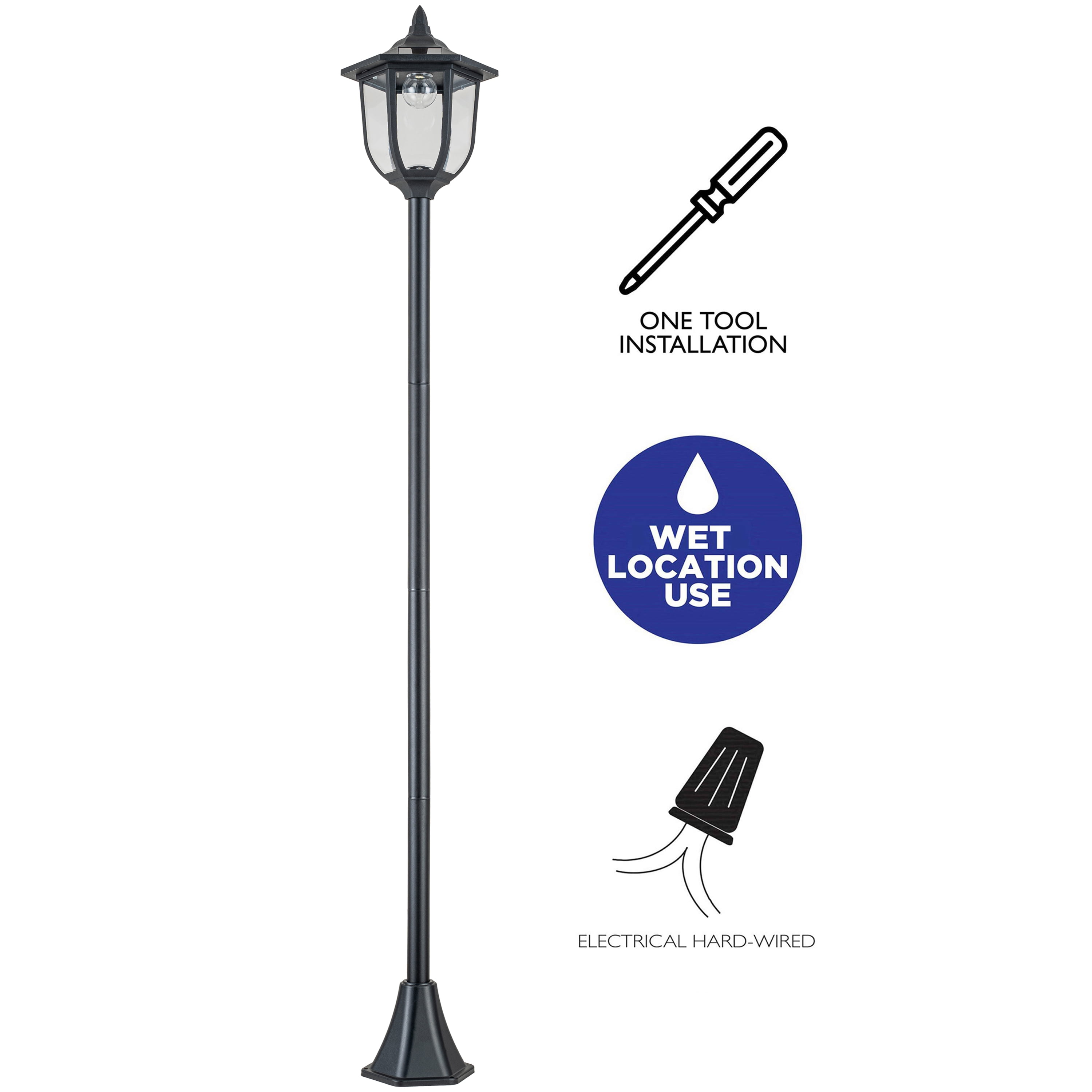 C Cattleya 1-Light Dusk to Dawn LED Outdoor Solar Post Light