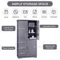 thumbnail image 6 of Tcbosik Bathroom Cabinet, 62.2" Tall Storage Cabinet with 3 Doors & 3 Drawers, Freestanding Kitchen Pantry Cabinet with Adjustable Shelf, for Bathroom, Living Room, Home Office, Dark Gray, 6 of 10