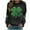 Black, variant on Saint Patricks Day Shirt Women Four Leaf Clover Shirts St Patricks Day Long Sleeve Shirt Irish Festival Outfit Green Crewneck Sweatshirt