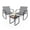 Gray, variant on DWVO 3 Piece Texilene Steel Outdoor Patio Bar Set, Black