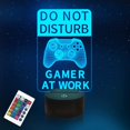 thumbnail image 1 of Do Not Disturb Gamer at Work Night Light,Gamepad Graphic Video Games Gamer Gift Funny 3D Illusion Lamp 16 Colors Changing Touch & Remote Control for Men Teenagers and Kids, 1 of 8