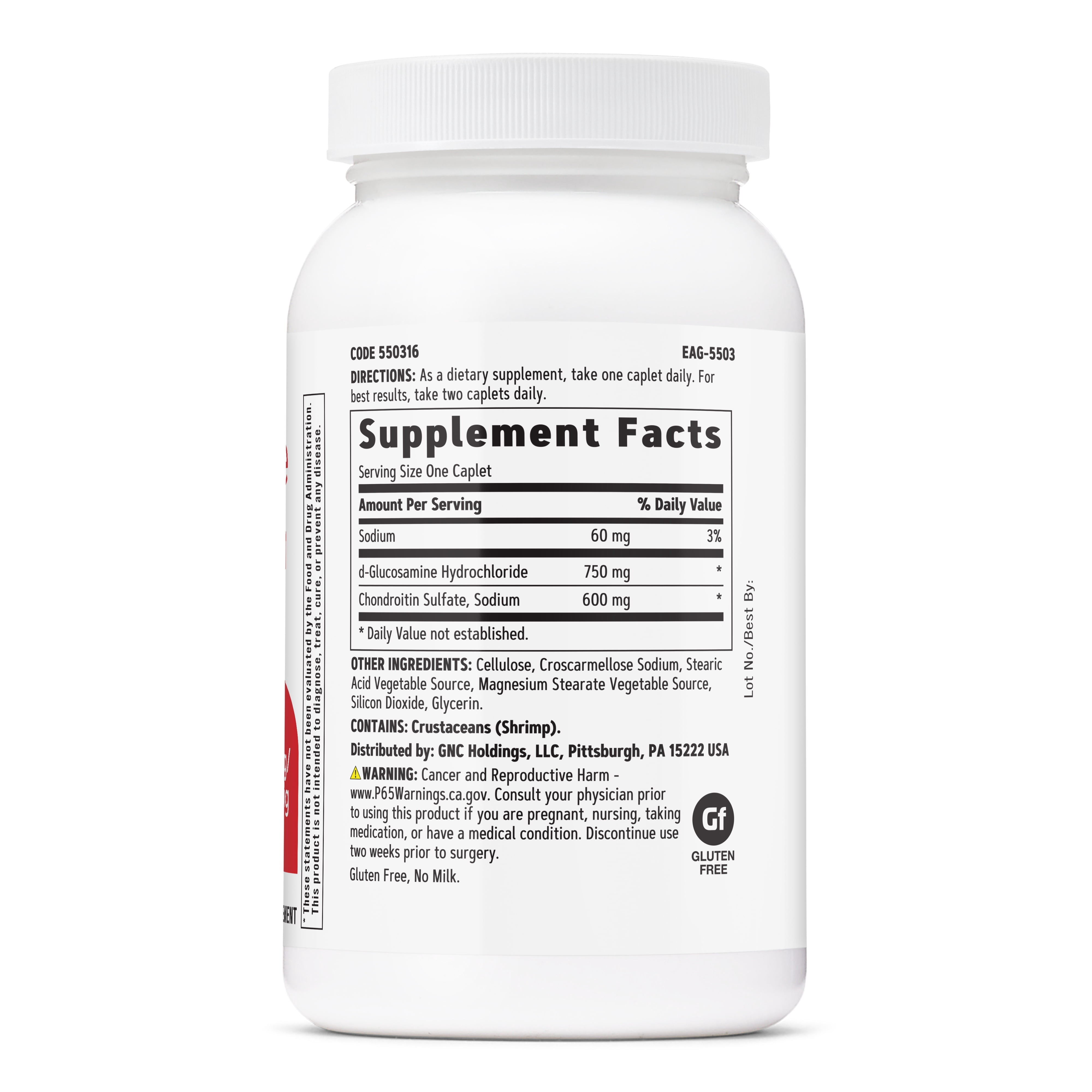 GNC Glucosamine 750 Chondroitin 600 - Triple Strength Glucosamine Chondroitin - 120 Caplets (120 Servings)
