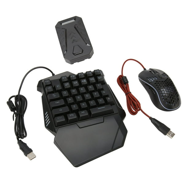 Keyboard Mouse Converter Set, RGB Wired Plug And Play One Handed
