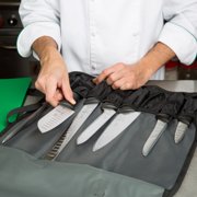 Mercer Culinary Millennia Steel 8-Piece Knife Roll Set, Black Handles