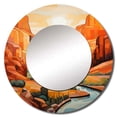 thumbnail image 2 of Designart "Bold Landscape Of Canyon Desert Sunset" Canyon Round Mirror Wall Decor Traditional - Large Orange Round Office Mirror - Round Mirror - 29" x 29", 2 of 6