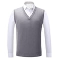 thumbnail image 4 of Ketyyh-chn99 Mens Sweater Sleeveless Fashion Fall Clothes Men's Casual Sweater Vest V-Neck Slim Fit Sleeveless Sweater Knitted Pullover Vest Gray,XL, 4 of 5