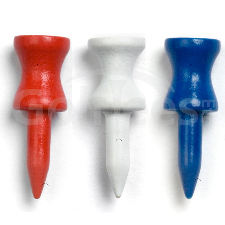 Golf Tees Etc Step Down Red, White, Blue, Color Golf Tees 1 1/4" Inch