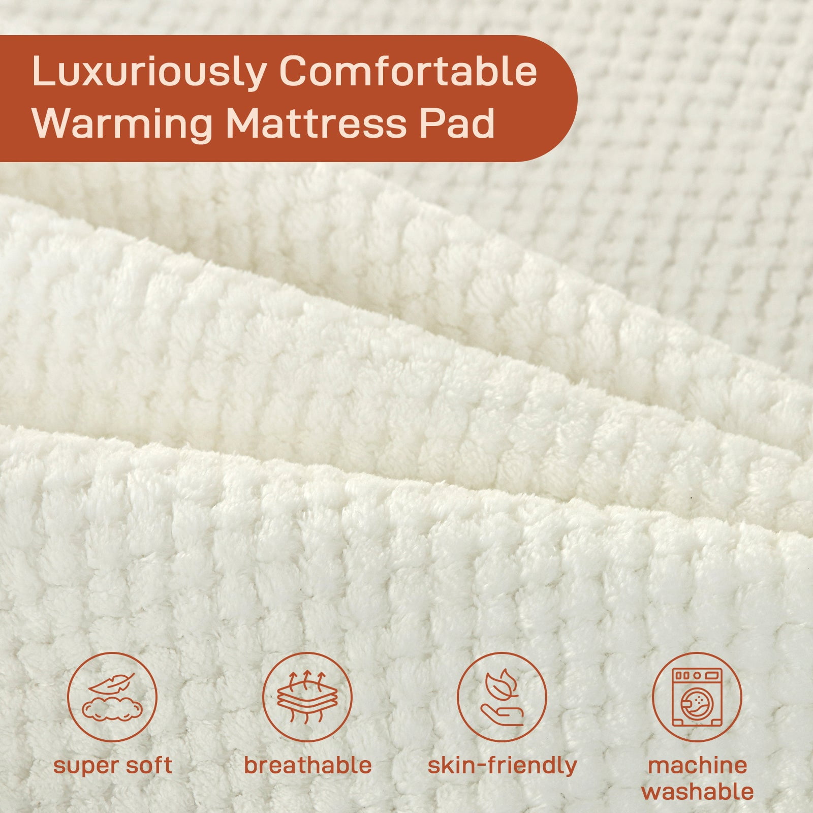 SOHTOPHO Heated Mattress Pad King, Heated Blanket, Cream, 78" x 80", Electric Mattress Pads, Heated Mattress, Bed Warmer, Bed Heater, Electric Blanket, Heated Mattress Cover, Heated Pad for Bed