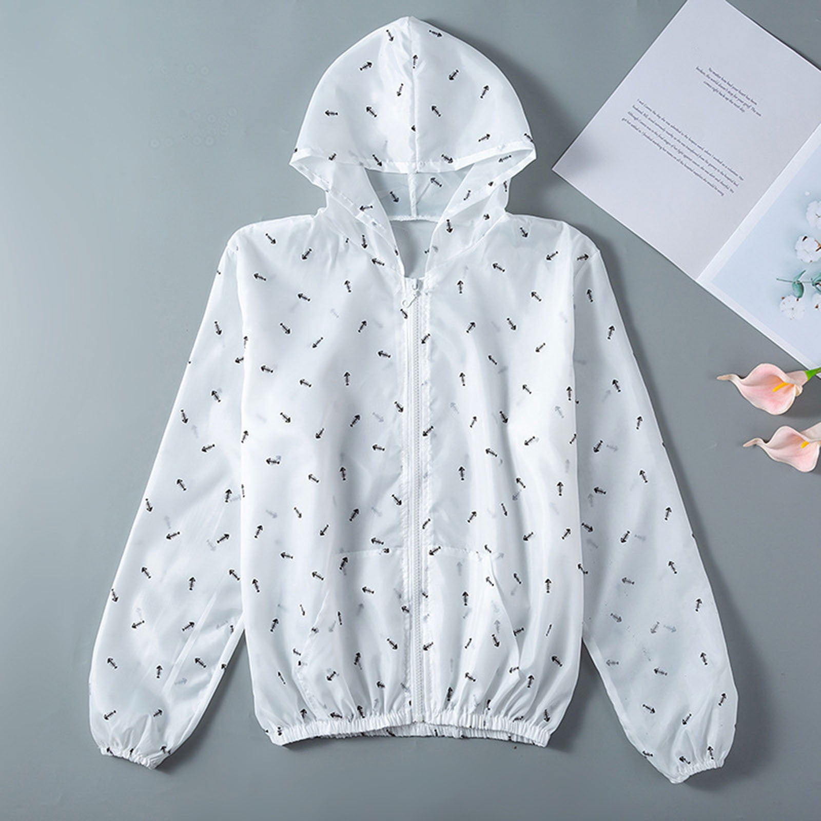 Toto Sweatshirt for Women Tru Tops Hoodie Hanes Womens Summer Hooded Zipper Print Thin Transparent Sun-Protective Tops Coat Jacket Overcoats Outerwear