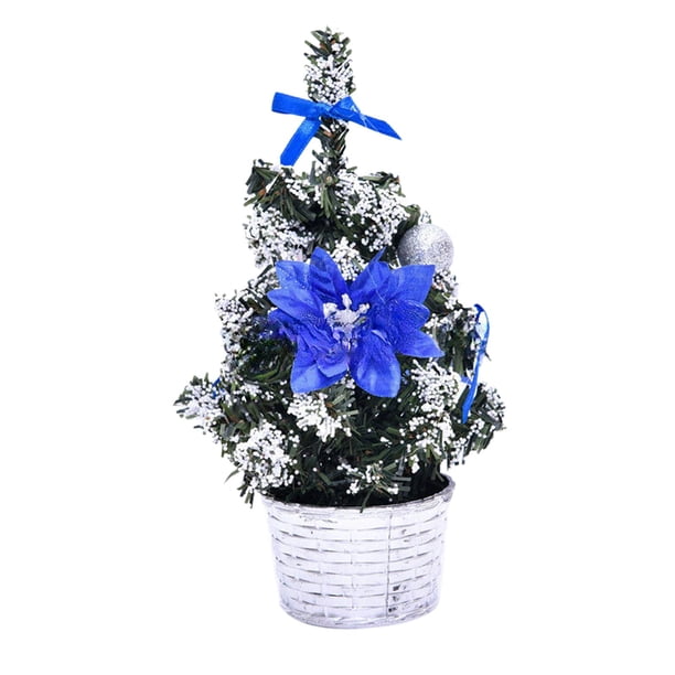 Pequeño árbol de Navidad artificial verde, centro de mesa con adornos. Estilo A