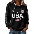 thumbnail image 4 of AHMOMEI Women's 250th Anniversary Print Shirt 1776-2026 USA 250th Anniversary Waffle Hoodie 4th of July Women Hoodie, 4 of 6