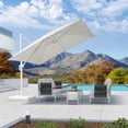 thumbnail image 5 of PURPLE LEAF 10 FT Patio Umbrella White Cantilever Offset Umbrella Square Outdoor Umbrella with 360° Rotation for Garden Deck Pool, White, 5 of 13