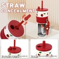 thumbnail image 3 of Farcauo 24 OZ Cherry Stainless Steel Water Bottle Insulated Vacuum Tumbler With Lid and Straw Leak Proof Travel Mug Spill Proof Cup for Hot and Cold Drink Christmas Gifts For Women Mother Girlfriend, 3 of 7