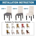 thumbnail image 5 of Dining Chair Covers Velvet Stretch Chair Covers for Dining Room Set of 4 Parson Chair Slipcovers Chair Protectors Covers Dining, Soft Thick Solid Velvet Fabric Washable, Ivory, 5 of 6
