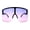 Black Purple Pink, variant on Mono Lens Rimless Oversized Shield Plastic Half Rim Sunglasses Peach Brown Green
