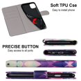 thumbnail image 4 of SaniMore for iPhone 14 6.1 "2022 PU Leather Case with Card Slots Detchable Lanyard Color Painting Luxury Pattern Flip Kickstand Shcokproof Wallet Case For iPhone 14 6.1 Inch 2022, Cat-Tiger, 4 of 10