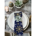 thumbnail image 2 of Christmas Yellow Snowflake Cloth Napkins Set of 4 Reusable Dinner Napkins, Winter Xmas Blue Simple Cocktail Napkin Washable Table Napkins for Wedding/Holiday Party/Baby Shower 20"x20", 2 of 7