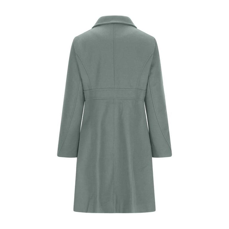 Njagoc3 Womens Solid Color Elegant Single Breasted Long Sleeved