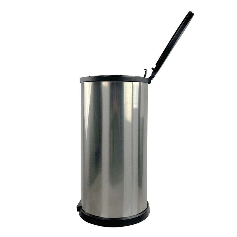 Mainstays 7.9 Gallon Trash Can Round Stainless Steel Office Garbage Trash  Can with Lid 
