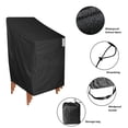 thumbnail image 4 of OPTUTUS 600D Outdoor Chair Covers, 2 Pack Patio Deep Seat Cover，Patio Waterproof Furniture Covers for 4-6 Stacking Chairs, Black-27 x 27 x 47 inch, 4 of 6