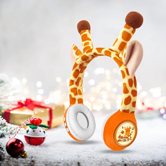 KCGYNP Bluetooth Earphones,Sika Deer Plush Head,Wireless Children's-Festival Gift,Exceptional Sound,Comfortable Wear,8.66x7.28x2.68 Inches