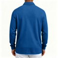 thumbnail image 7 of Bbyeadc Men's Long Sleeve Polo Shirt Loose Fit Casual Classic Comfortable Soft Lightweight Relaxed Everyday for Daily Wear,Blue(M), 7 of 7