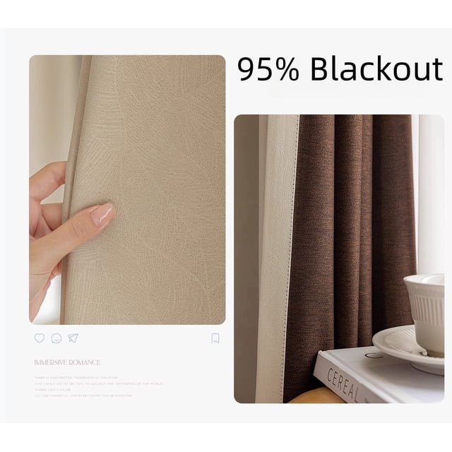 Cortinas para ventana de sala de estar de 310cm de altura, cortinas opacas para dormitorio, cortina oscura, tratamiento de ventana con aislamiento térmico, 90-95%