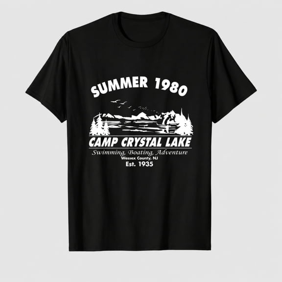 Men's T Shirt Camp Crystal Lake 1980 Spooky Halloween Tees