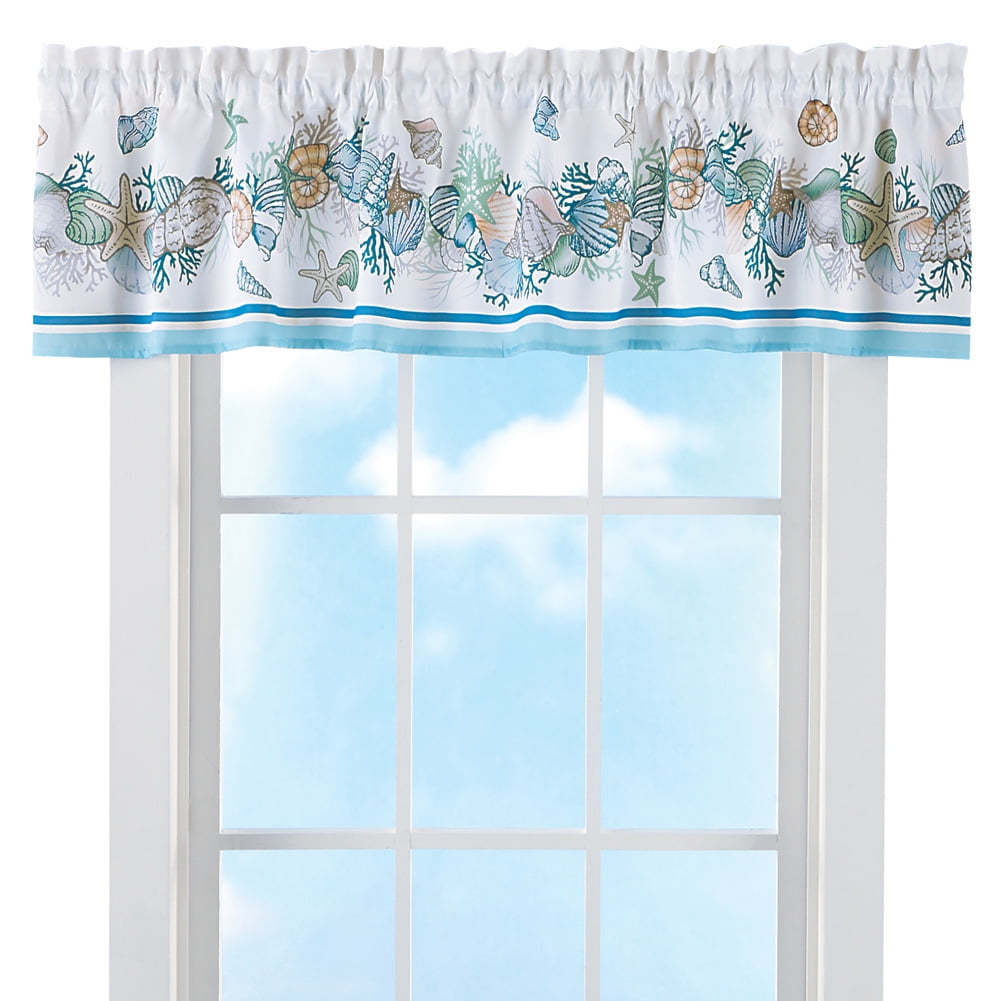 Seas Window Curtain Valance Topper Beach Theme Décor