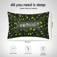 thumbnail image 6 of JUNZAN Green Branch Olive Silk Pillowcase for Hair and Skin,Cooling Sleep Both Sides Silk Satin Pillow Covers with Zipper for Women Men, 6 of 8