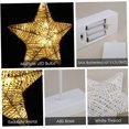 thumbnail image 3 of Lámpara de mesa, lámpara de escritorio con luz en forma de estrella, lámpara decorativa LED, marco de hierro enrollado, base de plástico (1 unidad, blanco), 3 of 5