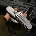 thumbnail image 5 of Compact Multi-Functional Outdoor Tool with Detachable Aluminum Handle - Swiss Crafted Foldable Knife for Camping, Hiking & Travel, Ideal Fruit Cutter and Practical Gift for Outdoor Enthusiasts (Steel, 5 of 5